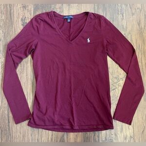 Ralph Lauren burgundy long sleeve shirt size medium